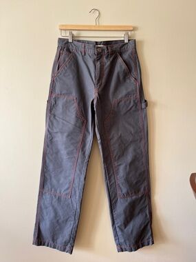 BDG Urban Outfitters Gray Canvas Carpenter Pants with Contrast Stitching